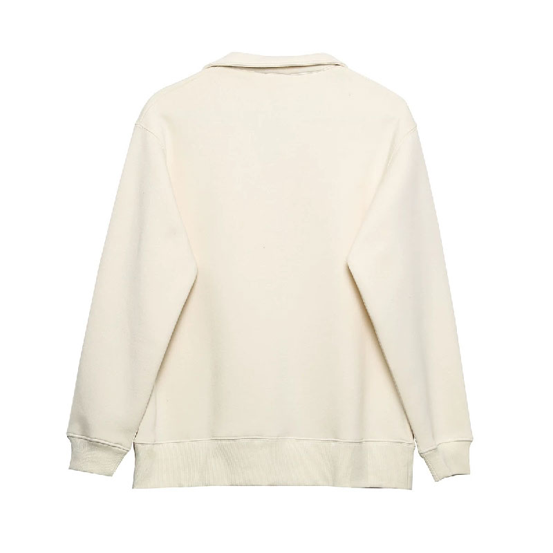 Women's Casual Collar Sweatshirt with Classic Color Combinations - Vintage College Style for Versatile Wear