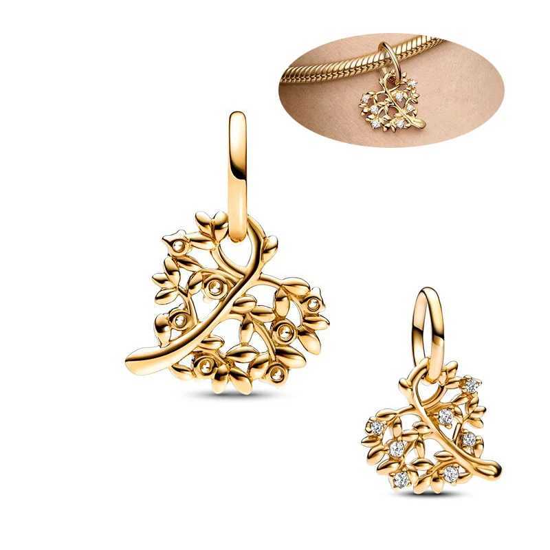 925 Silver Plated Gold Sparkling Unicorn House Friend Round Charm Beads Fit Original Pantaro Bracelet Jewelry Women Gift XJ250607