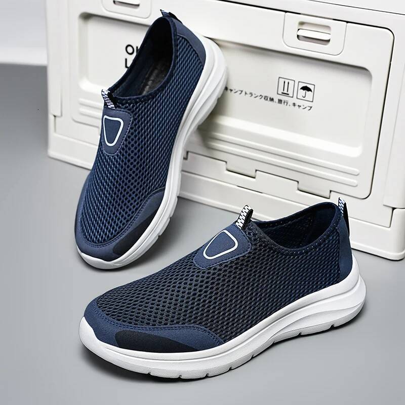 Ddmyoutdoor MAEDEF Men S Casual Summer Hollow Mesh Man Lightweight Walking Shoes Slip On Breathable Big Size Driving Loafers Outdoor Shoes
