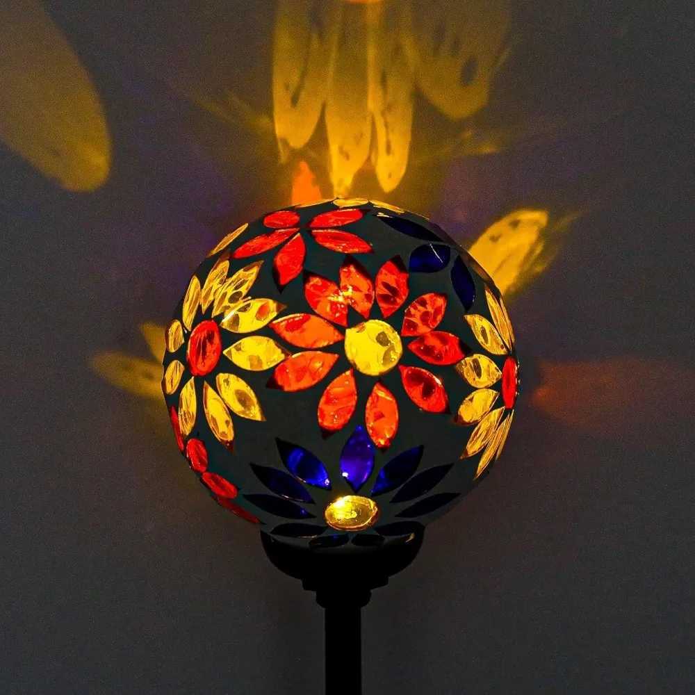Solar Garden Lights - Mosaic LED Stake Lights Waterproof Outdoor Decor for Lawn/Patio/Yard 1-Pack XJ250606