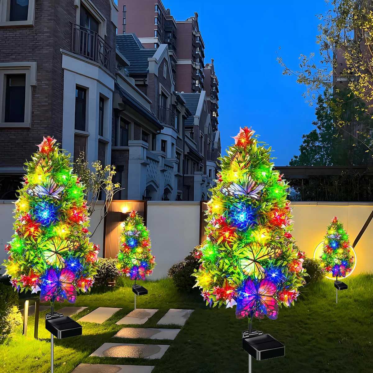 Eucalyptus Butterfly Solar Simulation Flower Garden Light Outdoor IP65 Waterproof LED Decoration for Courtyard LawnXJ250606