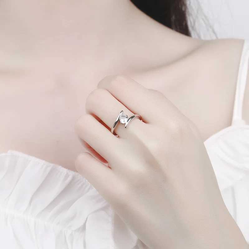 925 Sterling Silver Ring Simple Generous Zircon luxury High Quality For Women Rings Wedding Fine Jewelry Accessories Party Gift XJ250606