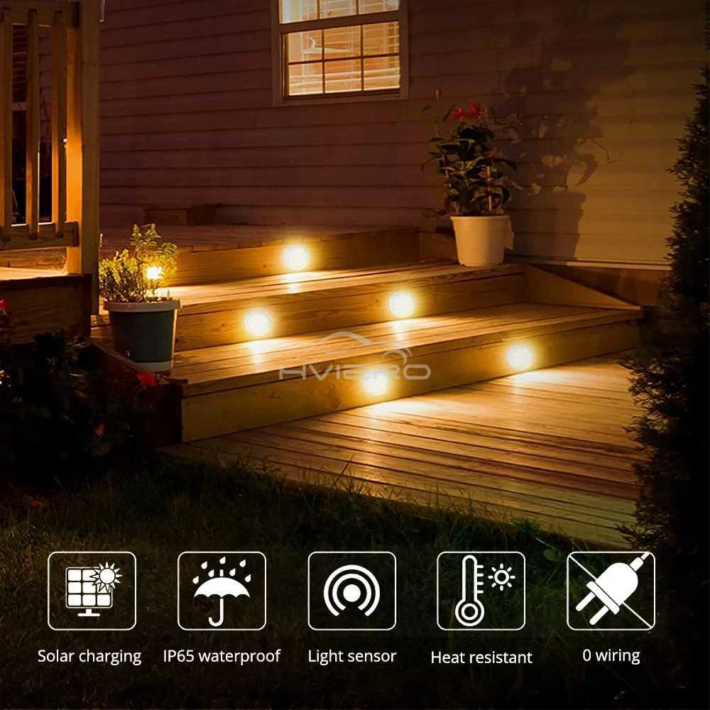Buried Lawn Lights 8LED Solar Outdoor Garden Waterproof Decorative For Path Park Way Yard Floor Under Ground Spot Lamp Highlight W250607