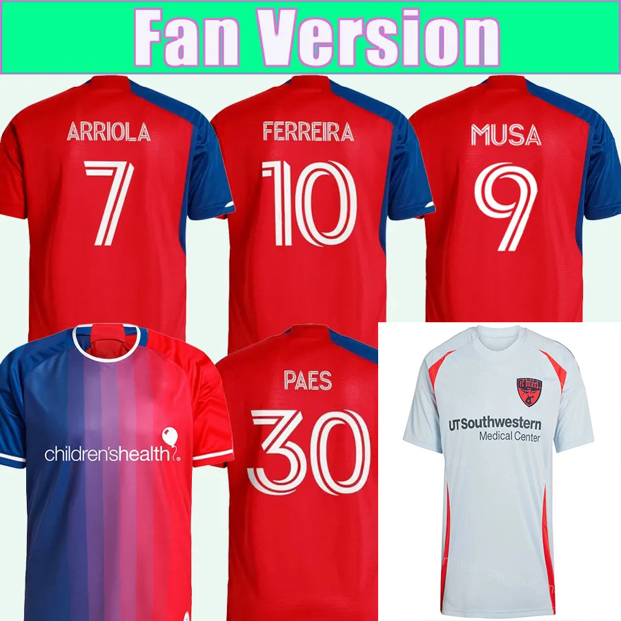 2025 2026 Dallas Soccer Jerseys FC ARRIOLA MUSA FRASER FARFAN JUNQUA BURGESS FERREIRA KAMUNGO TWUMASI 25 26 football men kids shirt