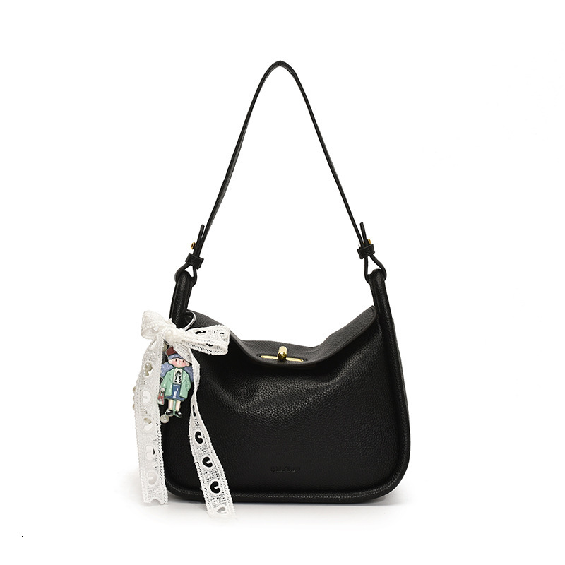 designer Niche Design Toast Bag for Women 2025 New Korean Lychee Pattern Handbag Commuter Shoulder Crossbody Pillow Bag