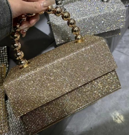 Top Quality New Style Shenglu New Shiny Handmade Diamond-Studded Small Square Bag Full Diamond Rhinestone Bag Handbag High-End Feel New Free Delivery 