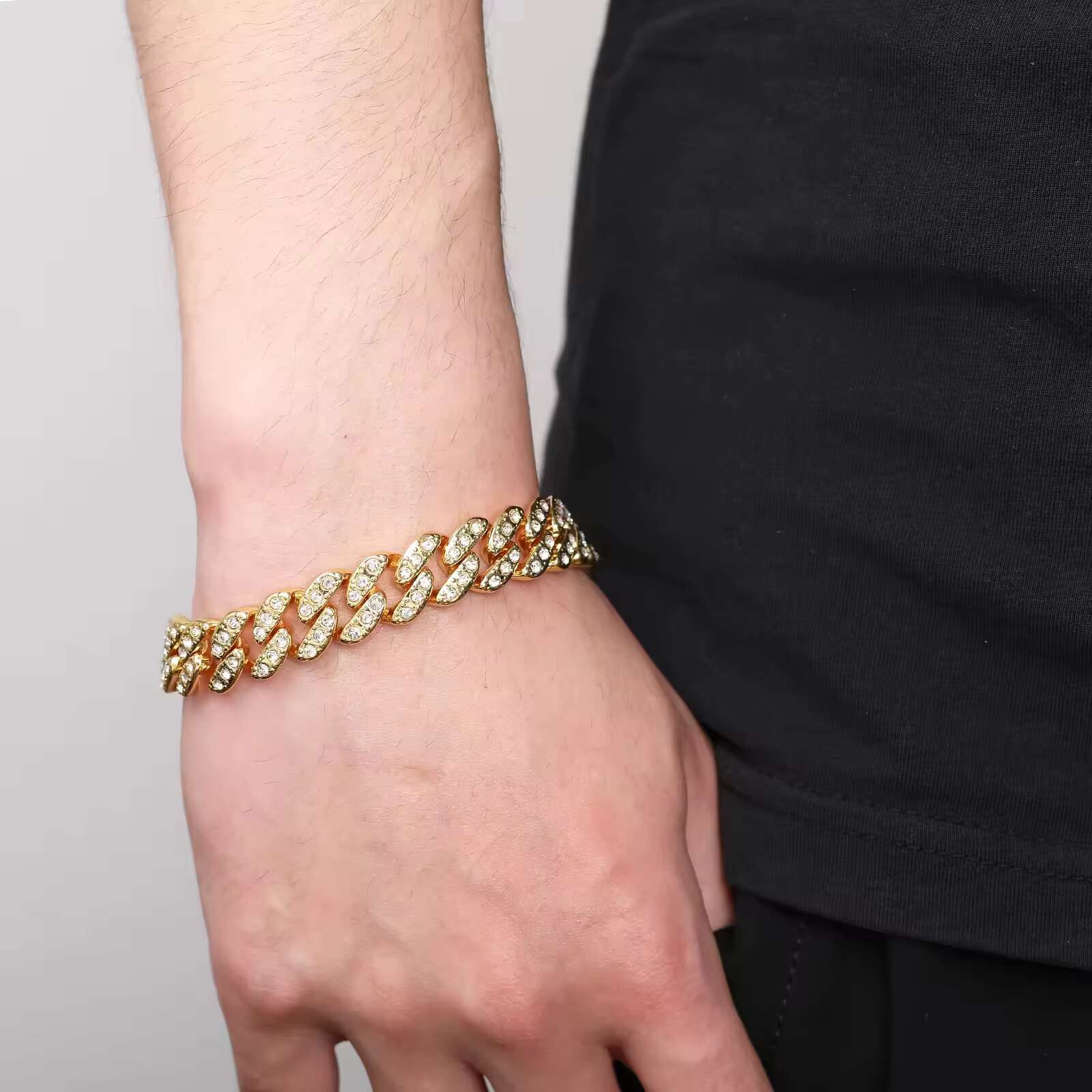 Fashion Hiphop Popular Cross Pendant Cuban Chain Big Pendant Necklace Bracelet Set