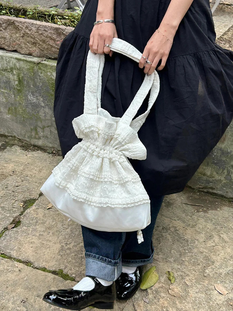 Lace Flowers Women Shoulder Bags Straw Crossbody for Summer Ladies Trend Sweet Handbags Big Totes 250605