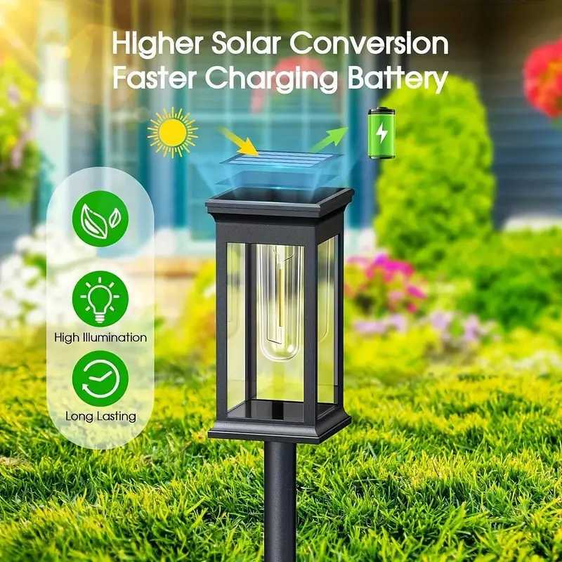 Solar Pathway Lights Solar Lights Outdoor Solar Powered Garden Lights for Walkway Yard Backyard Lawn Landscape Lighting Decor XJ250606