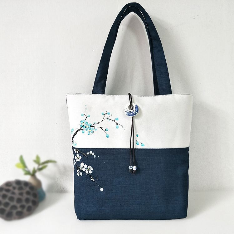 Top Brand High Quality New Style Original Boutique Literary Style Ancient Style Hanfu Canvas Backpack Handbag Shoulder Bag for Women New Free Delivery