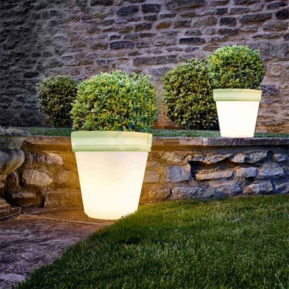 F2 Outdoor Solar Creative Garden Flowerpot Light Night Automatic Lighting Lawn Light 4LED Courtyard Light Waterproof Solar Lamp W250607