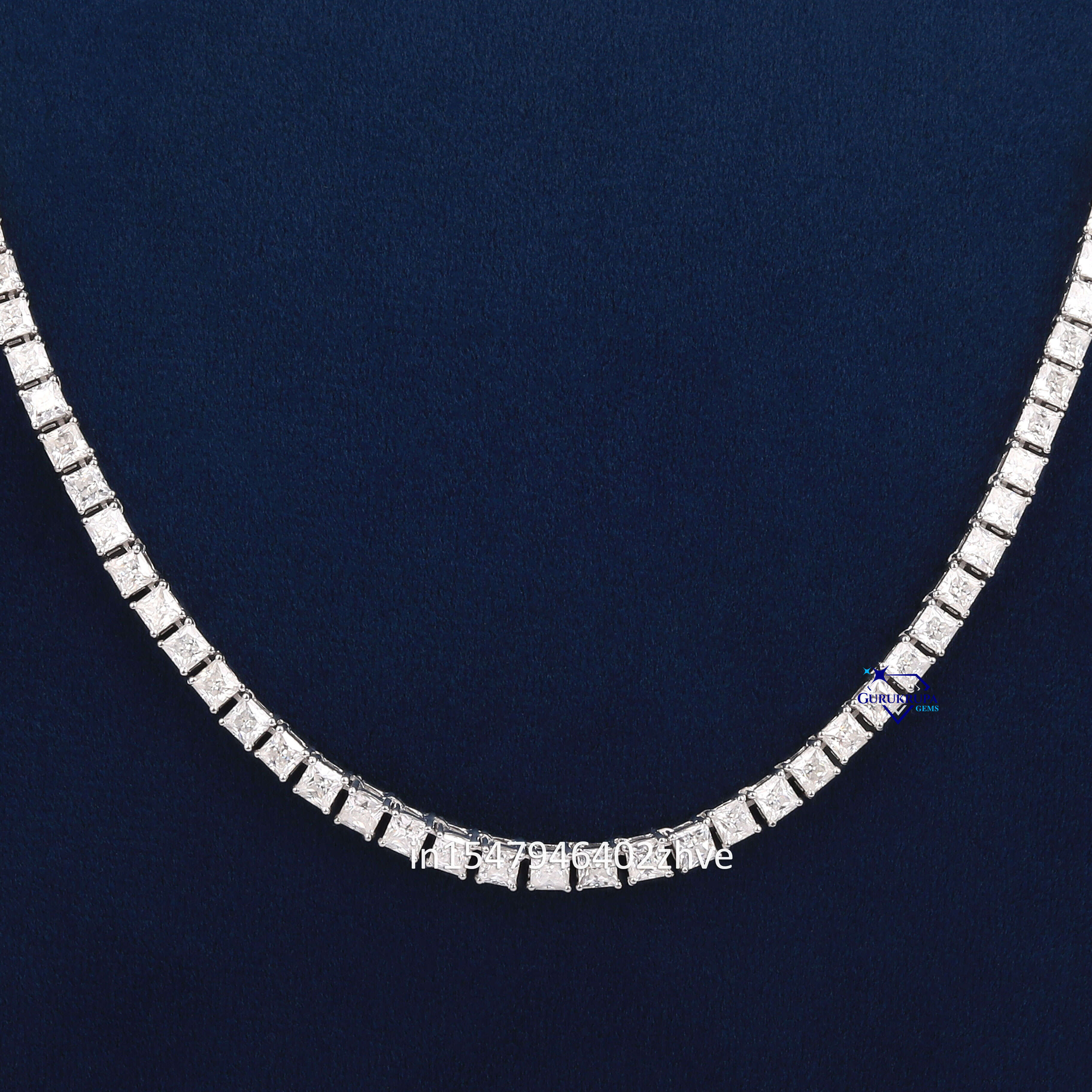 Hot Sale High Quality 925 Sterling Silver D VVS Moissanite Tennis Chain Necklace Gold Princess Cut for Men Women Hip Hop Style