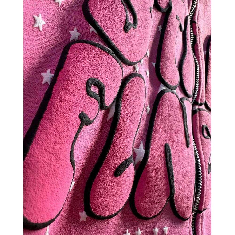 Y2K Street New Fashion Oversized Foam Letter Printed Zipper Cardigan Women Haruku Retro Gothic College Casual Joker Sweatshirt