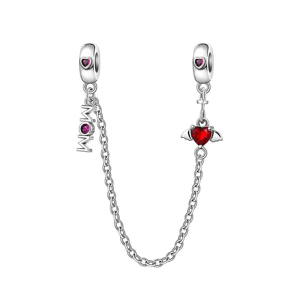 925 Sterling Silver Clear Daisy Flower Butterfly Heart Safety Chain Charm Bead Fit Original Bracelet DIY Women Jewelry XJ250607