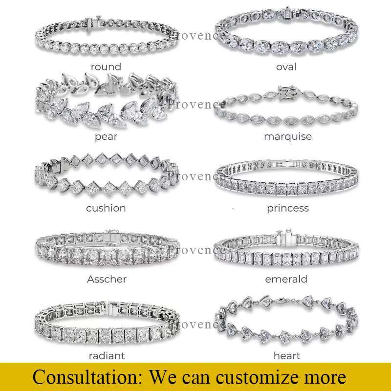 Fine Jewelry Necklace Vvs Moissanite Diamond Hiphop Tennis Chain Link GRA Certificate 100%925 Sterling Silver Diamond Bracelet