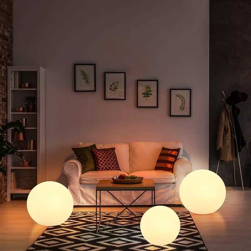 Globe Floor Lamp 14-Inch LED Ball Light With Remote 16 RGB Color Changing Dimmable Rechargeable Nursery Night Light XJ250606