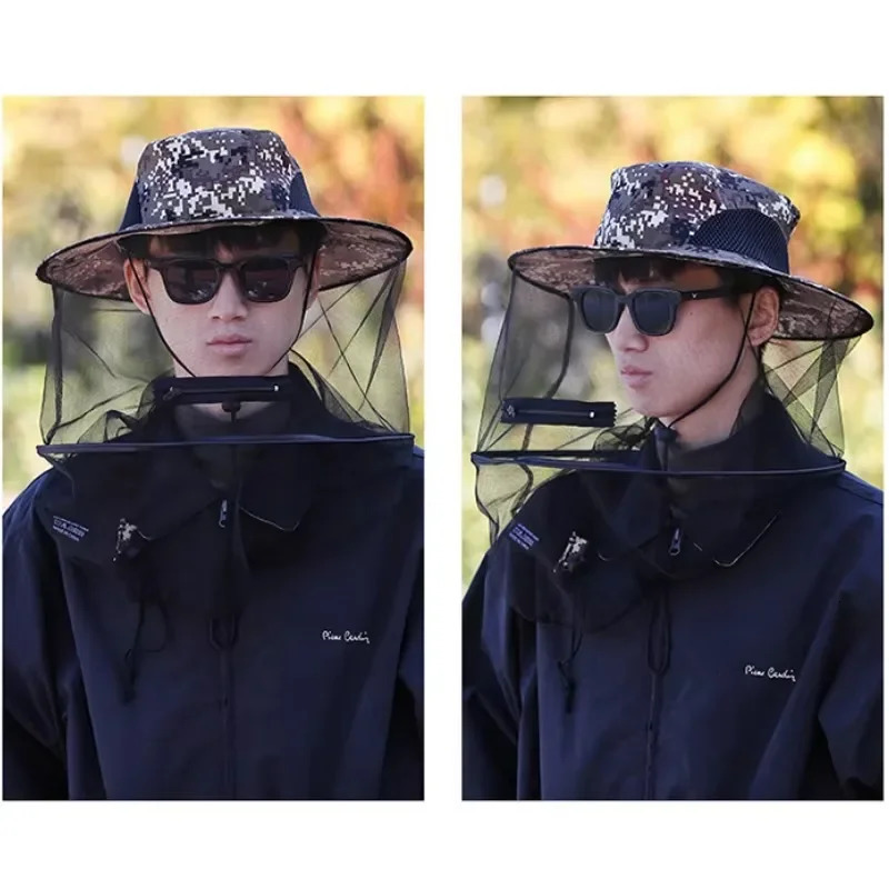 Mosquito Hat with Hidden Net Mesh Repellent Insect Bee Protection Men Women Outdoor Sunscreen Fishing Cap 250605