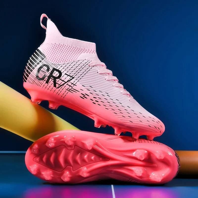 ddmyoutdoor Pink Professional Football Boots Original Brand Sneakers Futsal For Men Women Long Spikes Soccer Shoes Man Zapatos De Futbol Outdoor Outdo