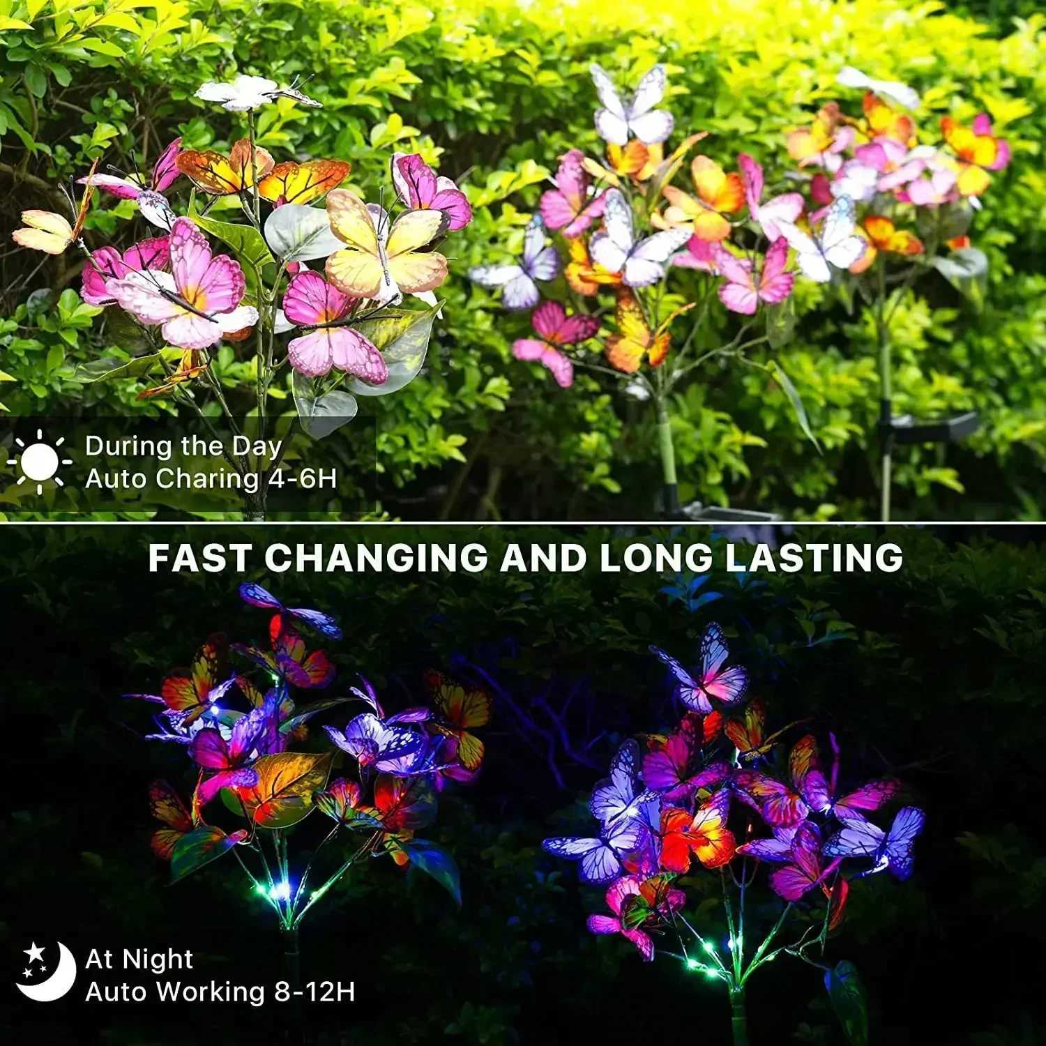 LED Simulation Butterfly Flower Solar Light Outdoor Summer Landscape Lighting Camping Wedding Garden Party Decoration Lawn Lamp XJ250606