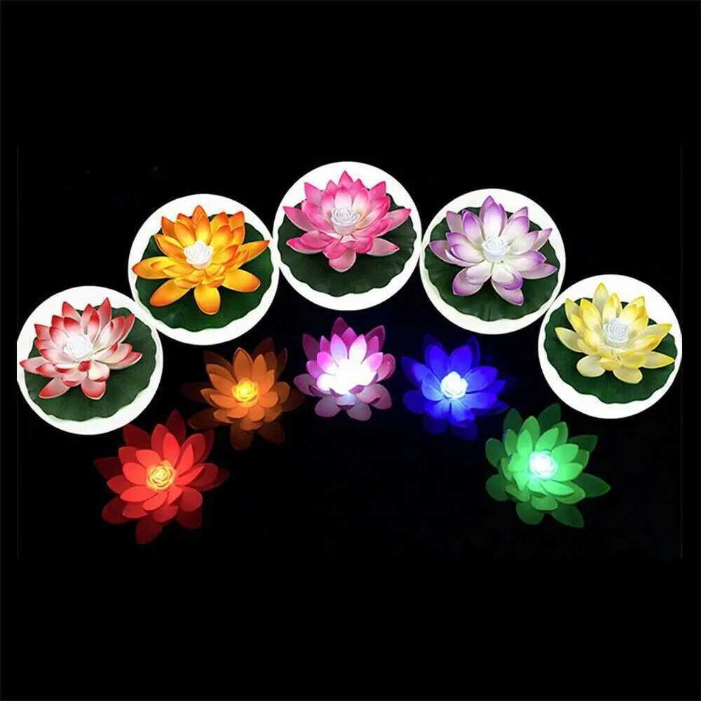 RGB LED Flower Light Floating Fountain Pool Pond Lamp Garden Decor XJ250606