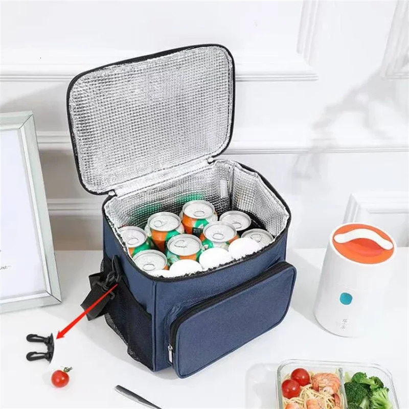 1Pcs Portable Lunch Bag Food Thermal Box Durable Waterproof Office Cooler Lunchbox With Adjustable Shoulder Strap Insulated Case 250606