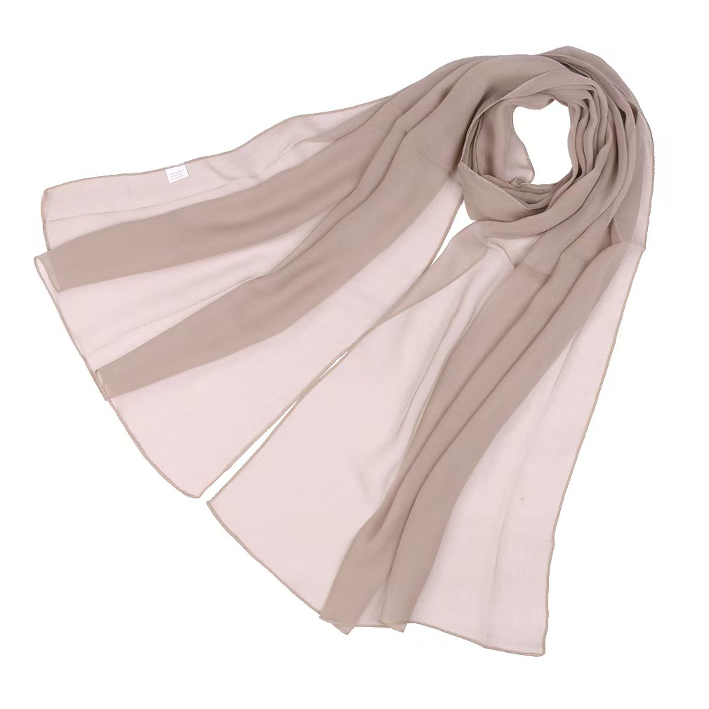 T903 Spring and Summer solid color scarf drape soft Georgette long chiffon scarf female