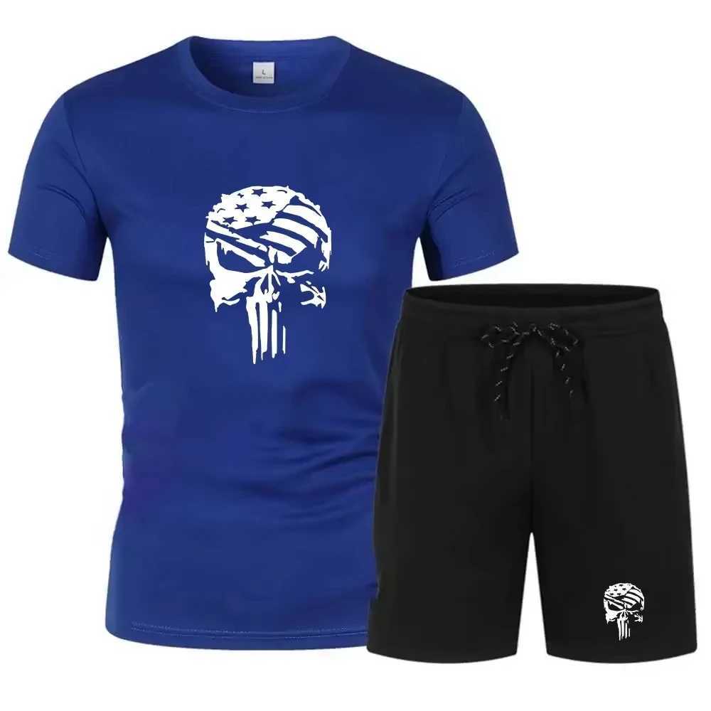 Fashion Two-Piece Sportswear Quick-Drying Casual Comfortable T-Shirt Shorts Suit Mens Clothing Mens Breathable Fitness Clothes W250609