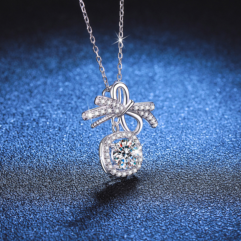 Elegant S925 Sterling Silver Moissanite Butterfly Charm Neckpiece, Versatile Ladies' Accessory