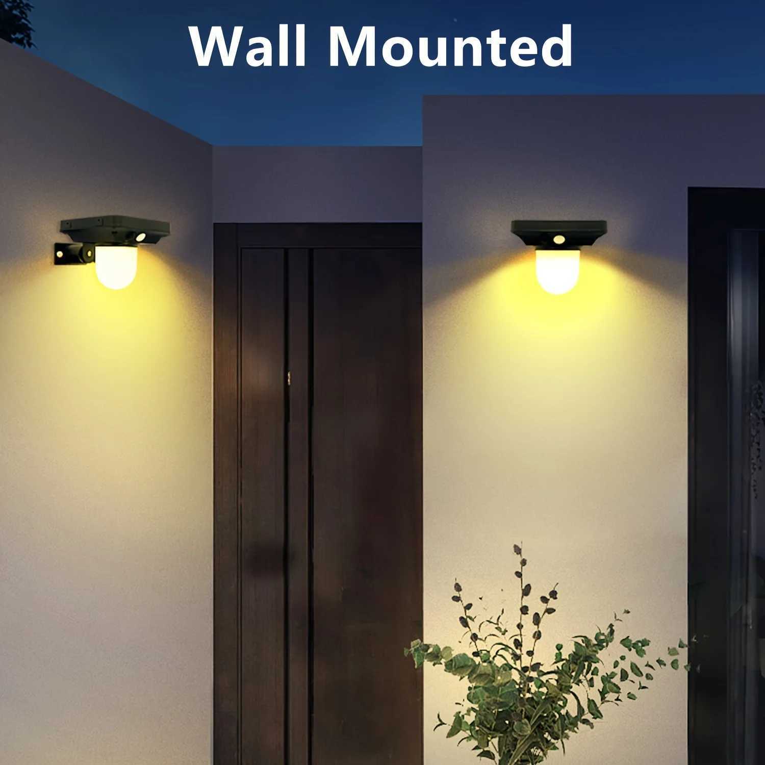 LED Solar Lawn Lamp Outdoor Landscape Spotlight 3 modes Wall Light Motion Sensor Garden Decoration Yard Patio Pathway 1~4pcs XJ250606