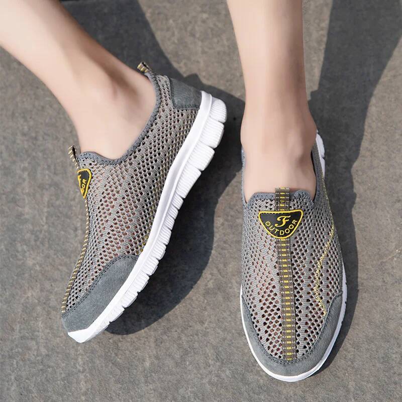 Ddmyoutdoor Summer Men Sneakers Hollowed Out Classic Casual Breathable Mesh Jogging Without Straps Lightweight Walking Shoes Tenis Masculino Outdoor S