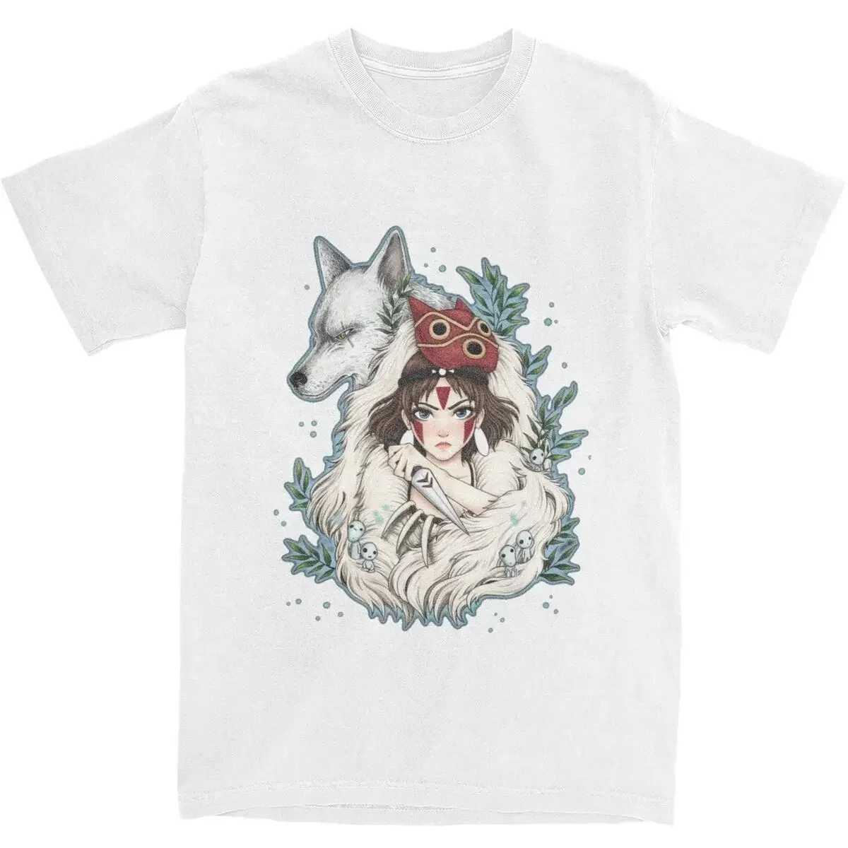 Graphic Printed Clothing Novelty Princess Mononokes Hime T-Shirts for Men Women Pure Cotton Kodama Tree Forest Spirit Tees Shirt W250607