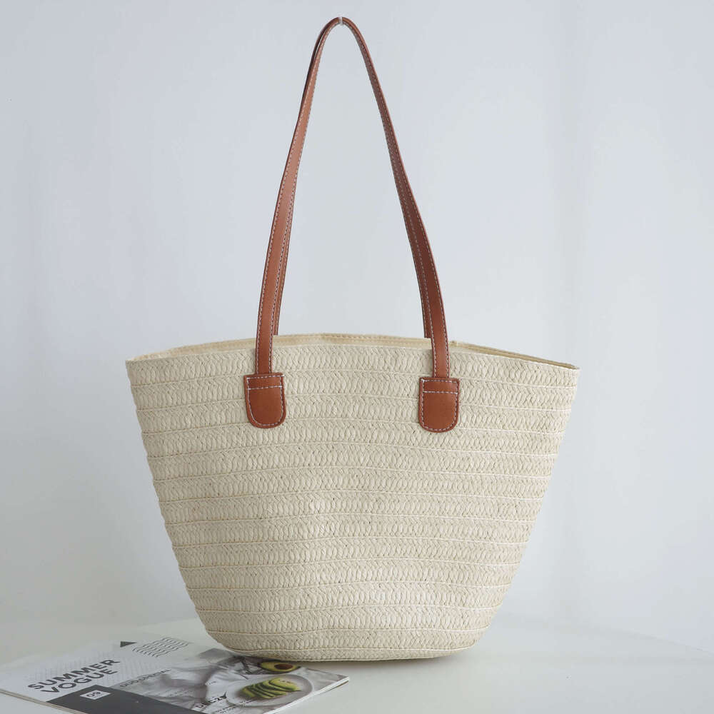 Straw Beach Tote New Style Straw French Tote Handbag Woven Shoulder Women S Fashion Vacation Beach Bag Straw Large Tote