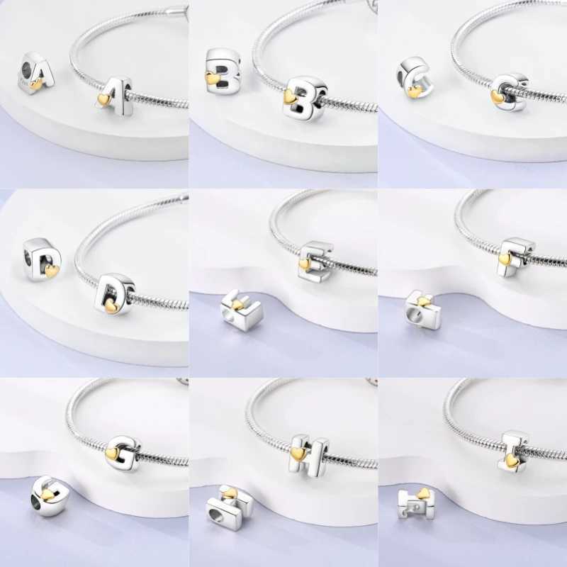 Fit Qikaola 925 Original Bracelets 26 English Letters Series Silvering Charms Beads For DIY Birthday Jewelry Making XJ250607