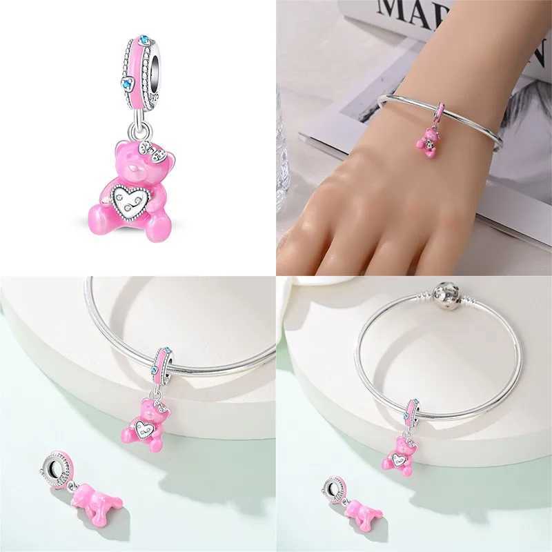 New 100% 925 Sterling Silver Hug Charms Suitable For 925 Original Bracelet Women DIY Jewelry Making MotherS Day Gift XJ250607