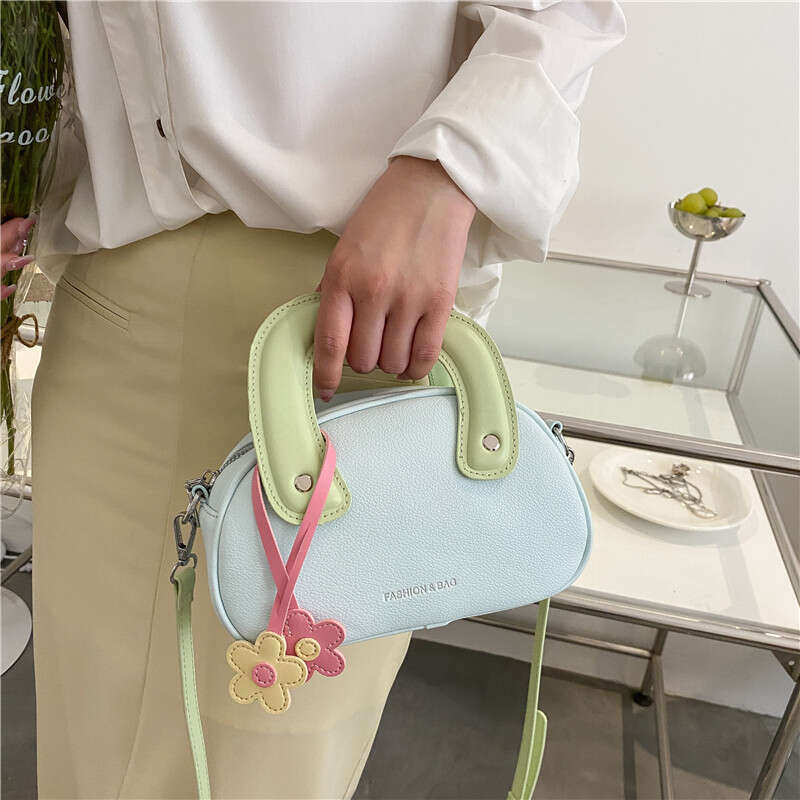 New Fashion Korean Style Fresh Single Shoulder Handbag for Women, Niche Color-Block Design, High-End Versatile Crossbody Bag
