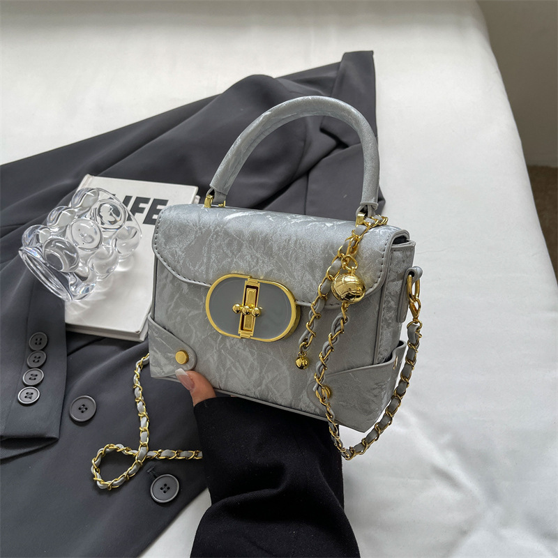 designer High-end Silver Small Bag for Women 2025 New Trendy Fashion Versatile Crossbody Bag Popular Hot Handbag Small Square Bag