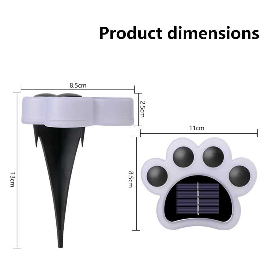 4pcs Solar LED Cats Paw Buried Light Cute Cold Warm Waterproof Outdoor Lawn Lights Decorative Lights Garden Patio DecorationXJ250606