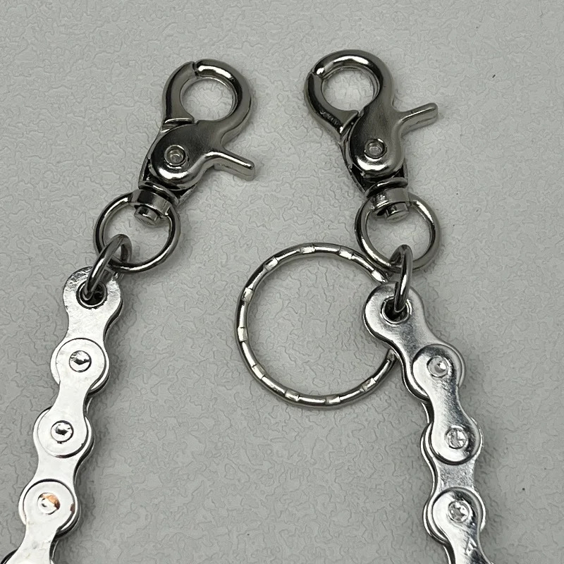 Japanese Trend Thick pants chain Hip hop punk style Essential for Going Out Bicycle chain style Jeans waist decoration 250530