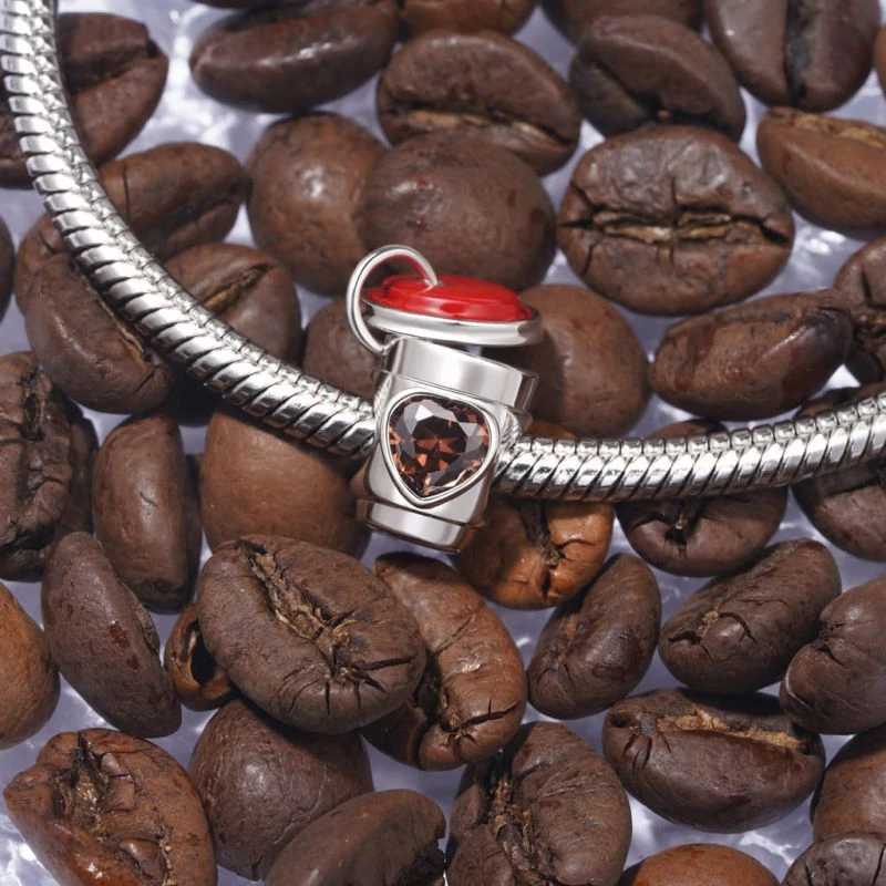 New S925 silver backpack coffee cup cream charm pendant is suitable for original bracelets necklaces DIY jewelry accessories XJ250607