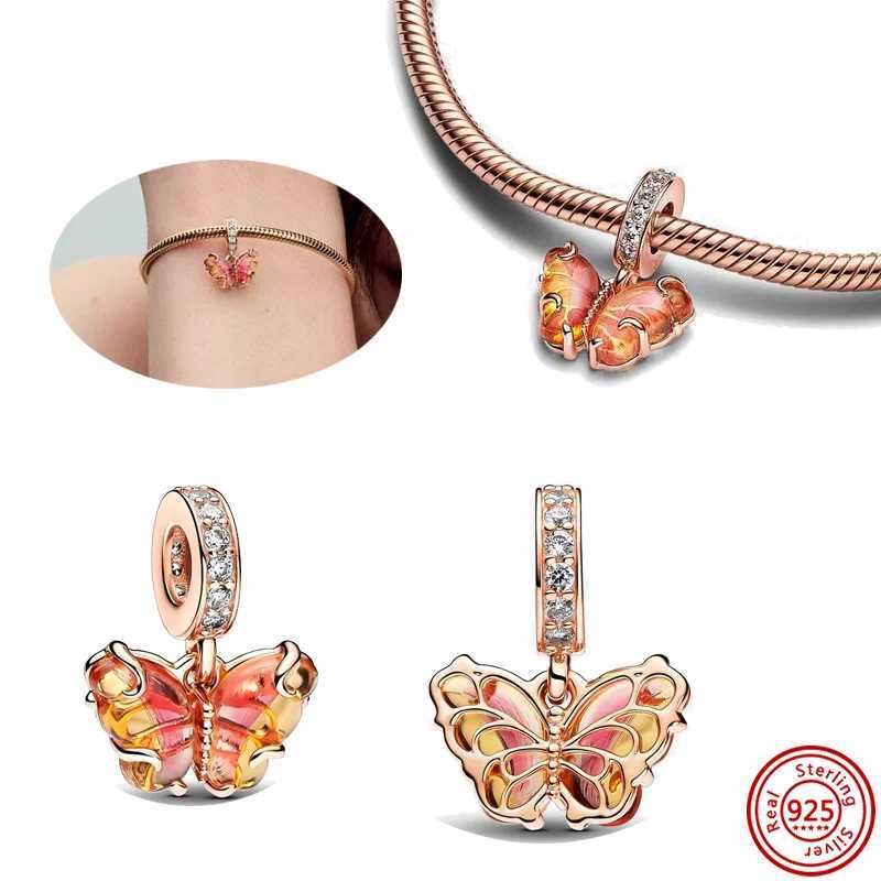 New S925 Sterling Silver Black White Zircon Fashion Bee Butterfly Beads Fit Pendant Bracelet DIY Charm For Women Jewelry GiftXJ250607