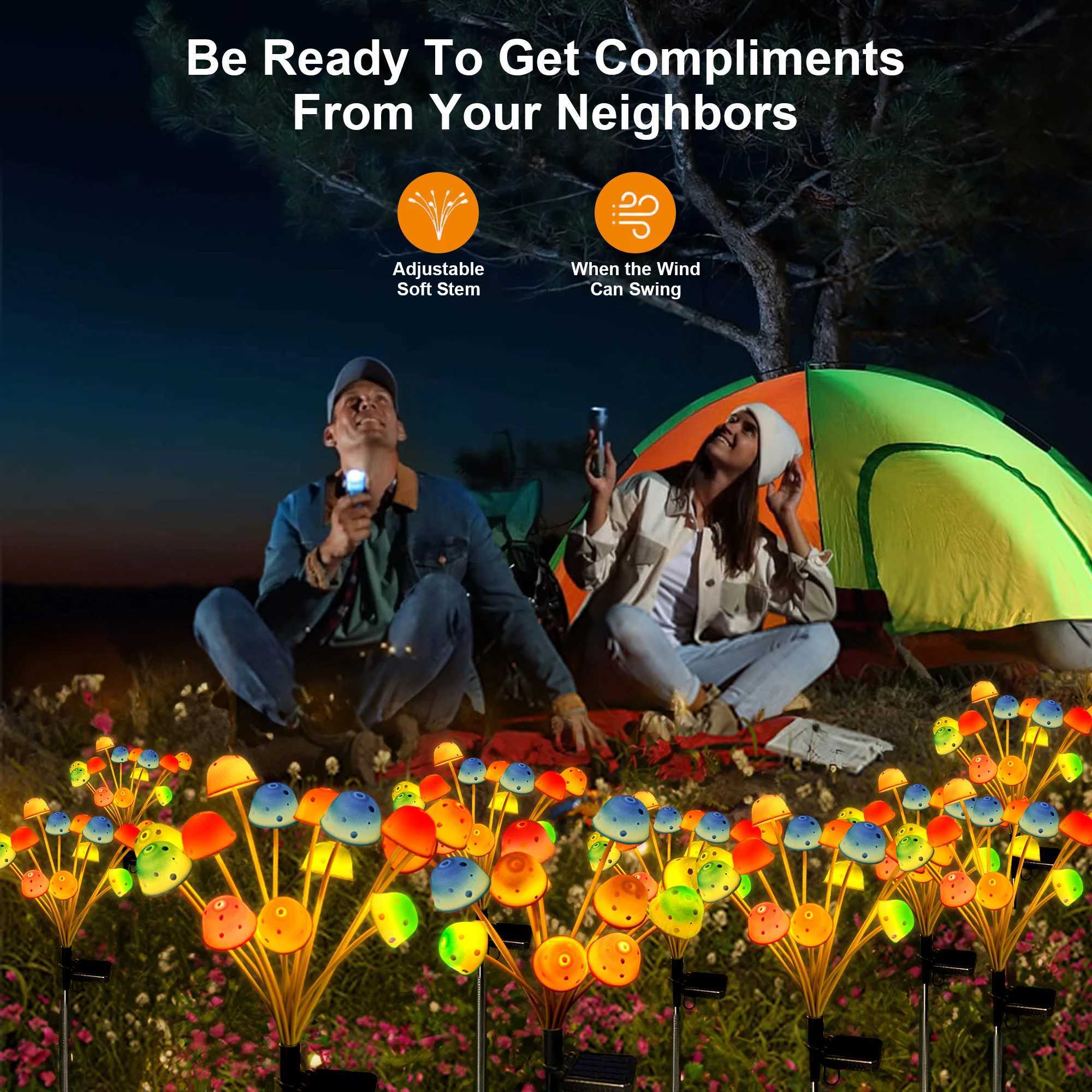 Outdoor simulation induction solar mushroom light courtyard lawn plug IP65 waterproof decorative lightXJ250606