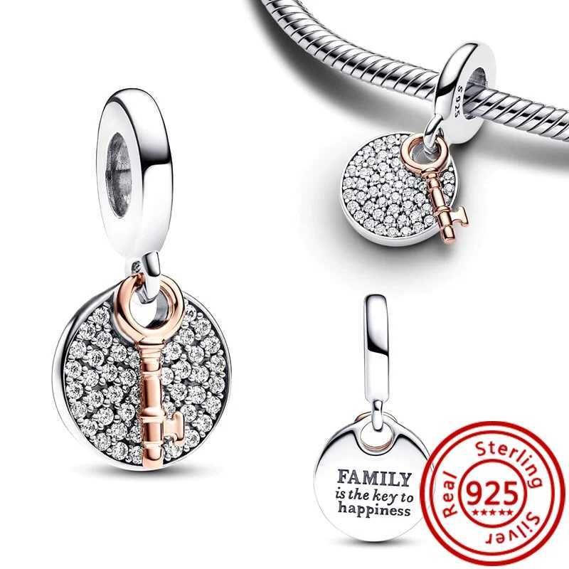 New 925 Sterling Silver Family Friends Friendship Triple Dangle Charm Heart Beads Fit Original Pantaro Bracelet Fine DIY Jewelry XJ250607