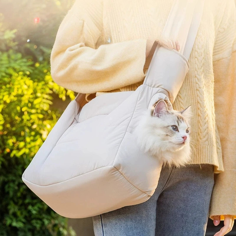 Pet Shoulder Bag Cat Sling Bag Winter Outdoor Puppy Travel Bag Portable Warm Cat Walking 250603