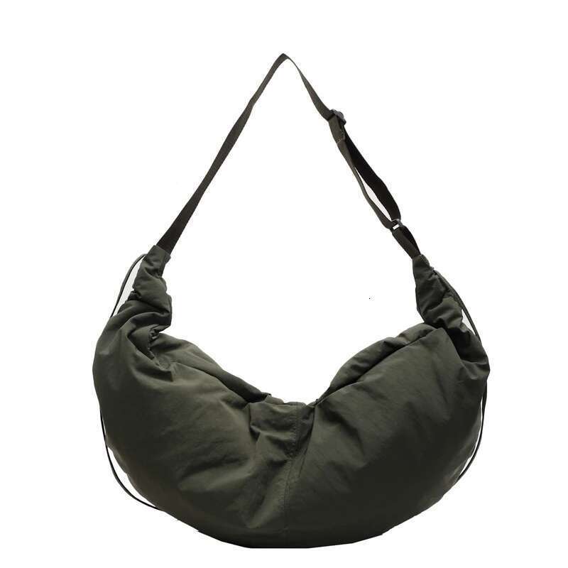 2025 Spring Casual Nylon Crossbody Half Moon Shape Lightweight Large Capacity Shoulder Trendy Crescent Horn Bag
