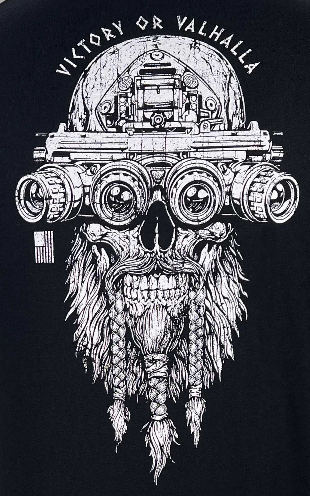 Victory or Valhalla Warrior Spirit Tactical Skull Grunt T-Shirt 00% Cotton O-Neck Short Sleeve Casual Mens T-shirt W250607