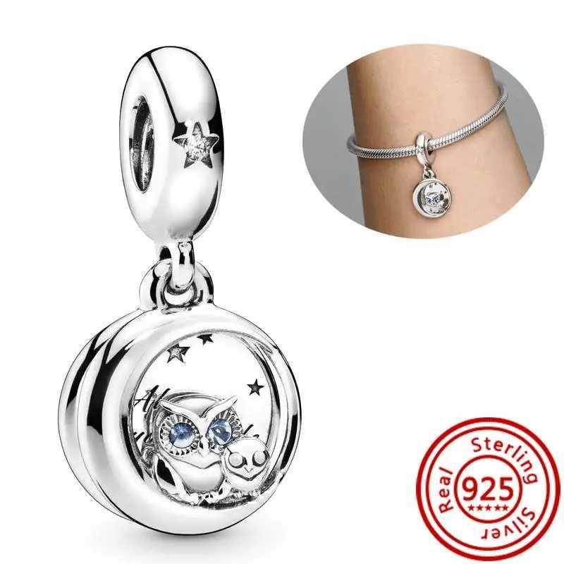 925 Sterling Silver Cartoon Bird Parrot Owl llow Feathers Cute Pendant DIY Beads Fit Original Pantaro Charms Bracelet Jewelry XJ250607