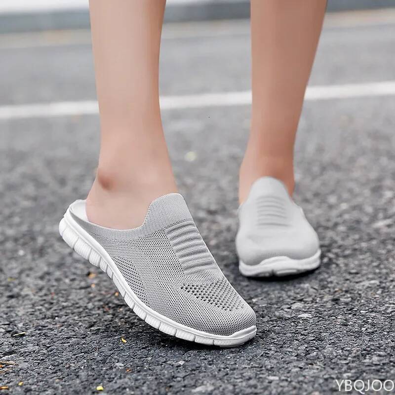 ddmyoutdoor Women Mules New Casual Half Slippers Breathable Light Outdoor Flats Zapatos De Mujer Plus Size Quality Shoes For Woman Outdoor Shoes