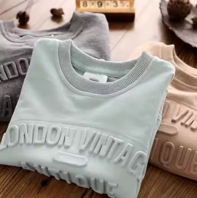 Comfortable Mens Sweatshirt with Water-Washed Finish & Eye-Catching Patterned Collar