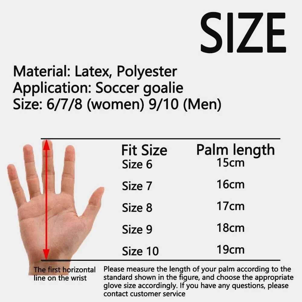 Finger Protection Goalkeeper Gloves Non-Slip Durable Football Goalkeeper Gloves Wear-Resistant Handguard Latex Soccer Gloves XJ250606