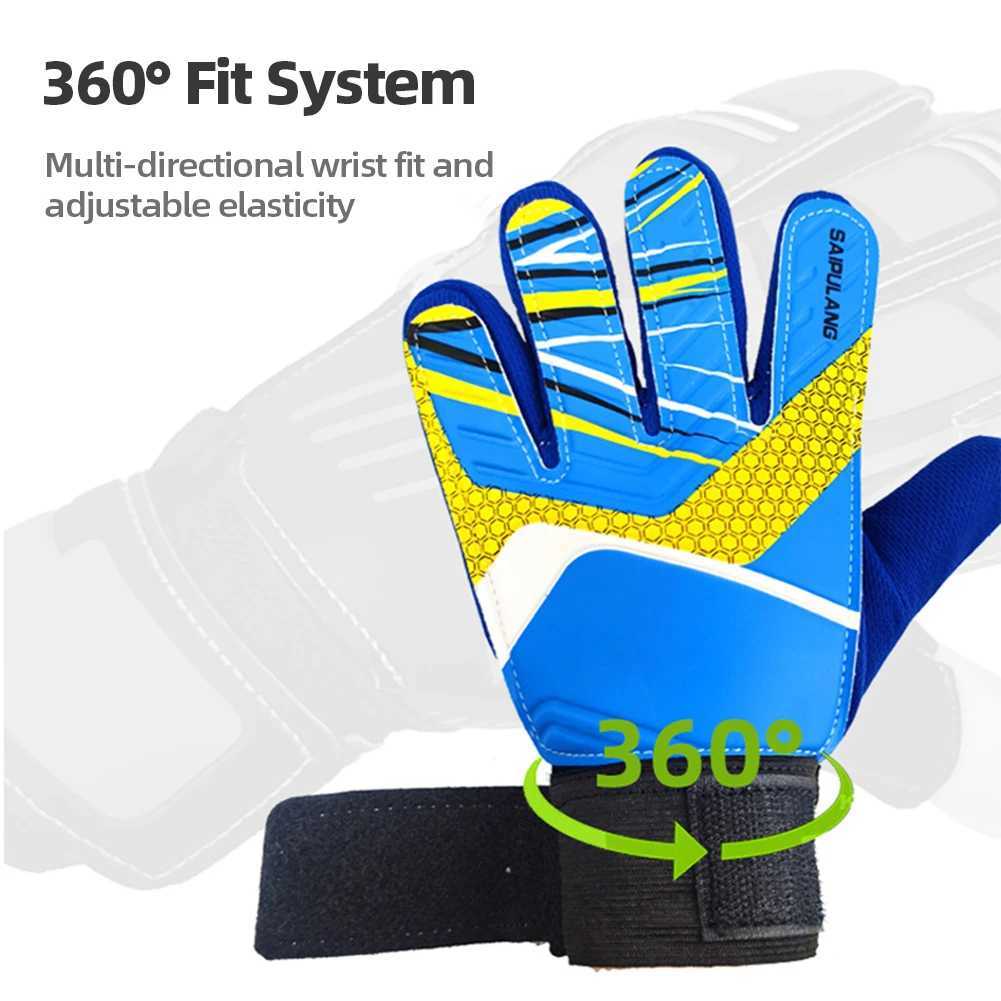 Children Goalkeeper Hand Protection Gloves Anti-Collision PU Football Training Gloves Antiskid Wear-resistant for Outdoor SportXJ250606